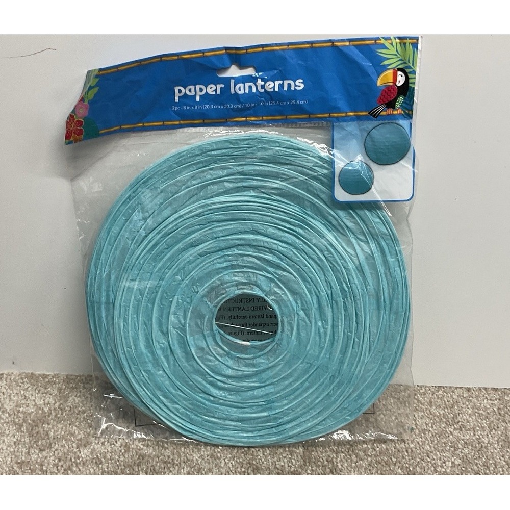 Paper lanterns 2 Pack Blue  & Gold  New In Package